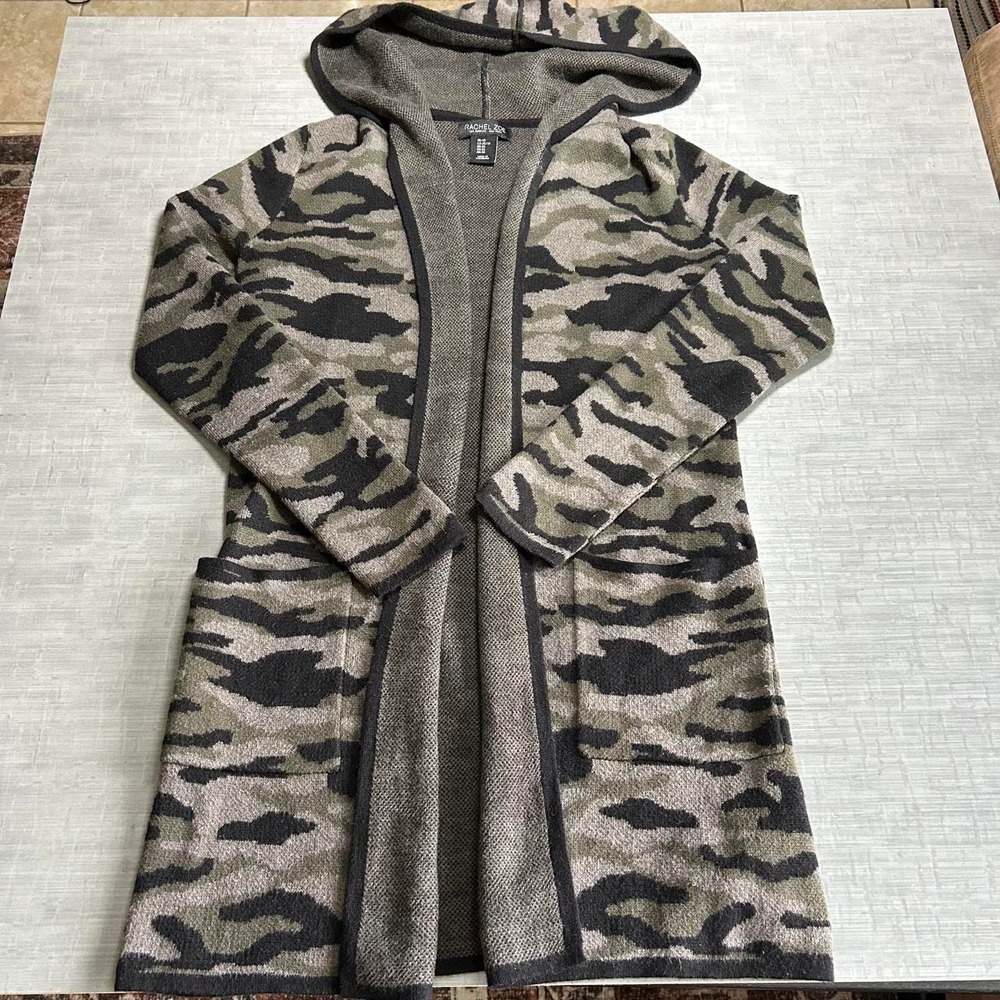 Rachel Zoe Camo Hooded Cardigan